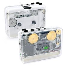 Load image into Gallery viewer, Auto Reverse Clear Stereo Cassette Player,Built-in Cool Copper Wheel MovementEarphone,Cassette Tape to MP3 Converter with Tape Converter Software,Powered by USB Power Cord or AA Battery, White_1
