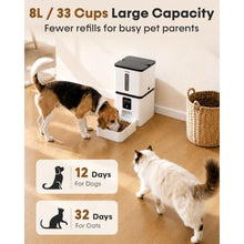 Load image into Gallery viewer, Automatic Cat Feeders Camera 5G: WiFi Easy to Clean Timed Smart Dog Food Dispenser 2-Way Audio Memory Function Pet Feeder HD 1080P Video Record APP Control Dry Food Clear Night Vision Yakry, White_8951
