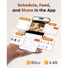 Load image into Gallery viewer, Automatic Cat Feeders Camera 5G: WiFi Easy to Clean Timed Smart Dog Food Dispenser 2-Way Audio Memory Function Pet Feeder HD 1080P Video Record APP Control Dry Food Clear Night Vision Yakry, White_8953
