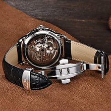 Load image into Gallery viewer, Automatic Mens Watches Skeleton Mechanical Wrist Watch for Men Waterproof Genuine Leather Watchband Luxury Self-Winding Stainless Steel Analog Watch for Men Collection PAGANI DESIGN (blue silver 1638)_8616
