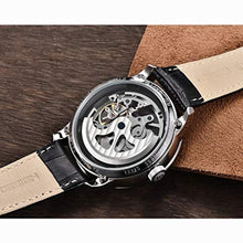 Load image into Gallery viewer, Automatic Mens Watches Skeleton Mechanical Wrist Watch for Men Waterproof Genuine Leather Watchband Luxury Self-Winding Stainless Steel Analog Watch for Men Collection PAGANI DESIGN (blue silver 1638)_8617
