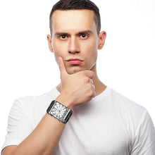 Load image into Gallery viewer, Avaner Men's Leather Square Watches: Steampunk Oversize Large Dial Big Face Wide Band Wrist Watch_1339
