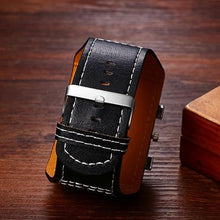 Load image into Gallery viewer, Avaner Men's Leather Square Watches: Steampunk Oversize Large Dial Big Face Wide Band Wrist Watch_1341
