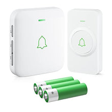 Load image into Gallery viewer, AVANTEK Wireless Doorbell, Battery-Powered &amp; Portable, 1000 ft Range, White, BatteryPoweredWhite_1
