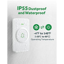 Load image into Gallery viewer, AVANTEK Wireless Doorbell, Battery-Powered &amp; Portable, 1000 ft Range, White, BatteryPoweredWhite_311
