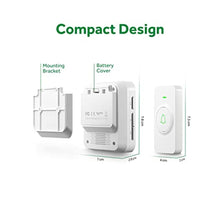 Load image into Gallery viewer, AVANTEK Wireless Doorbell, Battery-Powered &amp; Portable, 1000 ft Range, White, BatteryPoweredWhite_313

