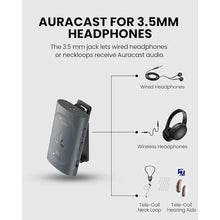 Load image into Gallery viewer, Avantree AuraClip Auracast Receiver with 3.5mm AUX Output, Black_619
