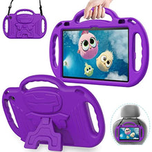 Load image into Gallery viewer, AVAWO Kids Case for Amazon Fire HD 10 &amp; Fire HD 10 Plus Tablet (2021 Release,11th Generation), with Shoulder Strap, Lightweight Shockproof Handle Kids Case for Fire HD 10 2021 Tablet, Purple, Green_1
