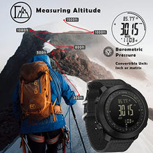 Load image into Gallery viewer, AVTREK Mens Outdoor Sport Tactical Survival Watches Hiking Digital Wrist Watch Swimming Military Army Altimeter Barometer Compass Watches, BLACK_8466
