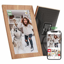 Load image into Gallery viewer, Avyona 10.1 Inch WiFi Digital Photo Frame | Share Photos &amp; Videos Instantly with Frameo | IPS Touch Display, 32GB Internal Memory, Smart Orientation Support | Elegant Wooden Brown Frame for Home_1
