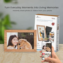 Load image into Gallery viewer, Avyona 10.1 Inch WiFi Digital Photo Frame | Share Photos &amp; Videos Instantly with Frameo | IPS Touch Display, 32GB Internal Memory, Smart Orientation Support | Elegant Wooden Brown Frame for Home_187
