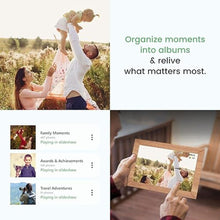 Load image into Gallery viewer, Avyona 10.1 Inch WiFi Digital Photo Frame | Share Photos &amp; Videos Instantly with Frameo | IPS Touch Display, 32GB Internal Memory, Smart Orientation Support | Elegant Wooden Brown Frame for Home_189

