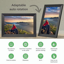 Load image into Gallery viewer, Avyona 10.1 Smart WiFi Digital Photo Frame | HD IPS Touchscreen | 32GB Storage | Frameo App for Instant Wireless Photo &amp; Video Sharing | Auto-Rotate | Ideal Gift for Family &amp; Friends Raven Black_186
