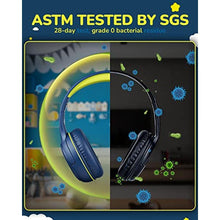Load image into Gallery viewer, awatrue Kids Headphones for School Travel, 85/94dB Safe Volume Limit, 3.5mm Jack, HD Mic, Portable Wired Headphone with Shareport, Stereo Sound On-Ear Headphones for Toddler Kids Girls Boys Bluegreen_4942
