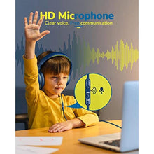 Load image into Gallery viewer, awatrue Kids Headphones for School Travel, 85/94dB Safe Volume Limit, 3.5mm Jack, HD Mic, Portable Wired Headphone with Shareport, Stereo Sound On-Ear Headphones for Toddler Kids Girls Boys Bluegreen_4943
