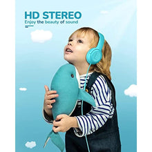 Load image into Gallery viewer, awatrue Kids Headphones for School Travel, 85/94dB Safe Volume Limit, 3.5mm Jack, HD Mic, Portable Wired Headphone with Shareport, Stereo Sound On-Ear Headphones for Toddler Kids Girls Boys Blue_4509
