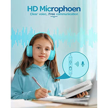 Load image into Gallery viewer, awatrue Kids Headphones for School Travel, 85/94dB Safe Volume Limit, 3.5mm Jack, HD Mic, Portable Wired Headphone with Shareport, Stereo Sound On-Ear Headphones for Toddler Kids Girls Boys Blue_4510
