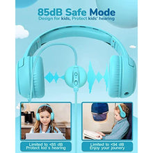 Load image into Gallery viewer, awatrue Kids Headphones for School Travel, 85/94dB Safe Volume Limit, 3.5mm Jack, HD Mic, Portable Wired Headphone with Shareport, Stereo Sound On-Ear Headphones for Toddler Kids Girls Boys Blue_4511
