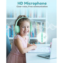 Load image into Gallery viewer, awatrue Kids Headphones for School Travel, 85/94dB Safe Volume Limit, 3.5mm Jack, HD Mic, Portable Wired Headphone with Shareport, Stereo Sound On-Ear Headphones for Toddler Kids Girls Boys Green_4643
