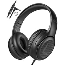 Load image into Gallery viewer, awatrue Kids Headphones for School Travel, 85/94dB Safe Volume Limit, 3.5mm Jack, HD Mic, Portable Wired Headphone with Shareport, Stereo Sound On-Ear Headphones for Toddler Kids Girls Boys Black_1
