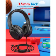 Load image into Gallery viewer, awatrue Kids Headphones for School Travel, 85/94dB Safe Volume Limit, 3.5mm Jack, HD Mic, Portable Wired Headphone with Shareport, Stereo Sound On-Ear Headphones for Toddler Kids Girls Boys Black_6383

