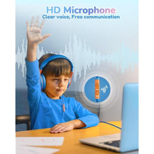 Load image into Gallery viewer, awatrue Kids Headphones Wired - Toddler Headphones with Microphone, Over-Ear Headphones, 85/94dB Volume-Limiting, 3.5mm Jack, Foldable On-Ear Design - Safe &amp; Comfortable for Learning &amp; Entertainment, BlueOrange_4627
