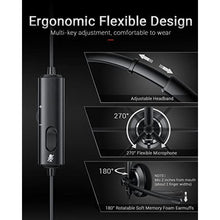 Load image into Gallery viewer, awatrue Wired Headset with Microphone for PC Laptop - 3.5mm Jack On Ear Headphones with Noise Cancelling Microphone for Boom Skype Webinars, in-line Control,Comfortable, Black_4675
