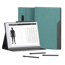 Load image into Gallery viewer, Ayotu Book Folio Case for Remarkable 2 Paper Tablet 10.3" 2020 Released, Premium Fabric Smart Cover with Pen Pocket, Stable Folding Stand Design,Gray &amp; Green | Exclusive Templates Provided, RegularGrayGreen_1

