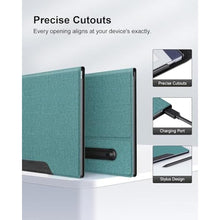 Load image into Gallery viewer, Ayotu Book Folio Case for Remarkable 2 Paper Tablet 10.3" 2020 Released, Premium Fabric Smart Cover with Pen Pocket, Stable Folding Stand Design,Gray &amp; Green | Exclusive Templates Provided, RegularGrayGreen_8179

