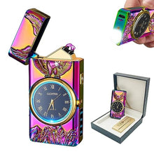 Load image into Gallery viewer, BABOBIU Electric Lighter Windproof Rechargeable USB Lighter with Clock Dial &amp; Eagle Design Flameless Plasma for Camping Home Office, for Men Husband Boyfriend (Colorful)_1
