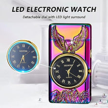 Load image into Gallery viewer, BABOBIU Electric Lighter Windproof Rechargeable USB Lighter with Clock Dial &amp; Eagle Design Flameless Plasma for Camping Home Office, for Men Husband Boyfriend (Colorful)_1314

