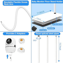 Load image into Gallery viewer, Baby Monitor Floor Stand Holder Mount for Hellobaby HB6550 HB65/HB66/HB248, Nanit Pro &amp; Flex Stand, Momcozy,VTech VM901/VM819/RM7764 Baby Camera Monitor,Adjustable Height Flexible Baby Monitors Holder, White_170
