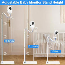 Load image into Gallery viewer, Baby Monitor Floor Stand Holder Mount for Hellobaby HB6550 HB65/HB66/HB248, Nanit Pro &amp; Flex Stand, Momcozy,VTech VM901/VM819/RM7764 Baby Camera Monitor,Adjustable Height Flexible Baby Monitors Holder, White_171
