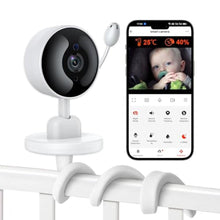 Load image into Gallery viewer, Baby Monitor with Camera and Audio, WiFi Indoor Video Baby Camera w/ Mount, White_1
