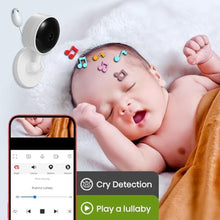 Load image into Gallery viewer, Baby Monitor with Camera and Audio, WiFi Indoor Video Baby Camera w/ Mount, White_750
