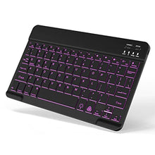 Load image into Gallery viewer, Backlit Bluetooth Keyboard Small Portable Wireless Keyboard Rechargeable Illuminated for Android Samsung Tablet Cell Phone Smartphone iPad A16 11th 10th Generation iPad Pro Air Mini iPhone (Black)_1
