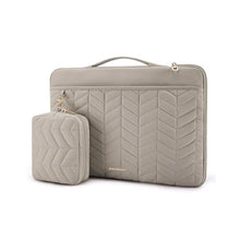 Load image into Gallery viewer, BAGSMART Laptop Case with Handle, Puffy Padded Laptop Bag Sleeve for Women, Portable MacBook Air/Pro Computer Case, 13-14 inch, Warm Gray, WarmGray_1
