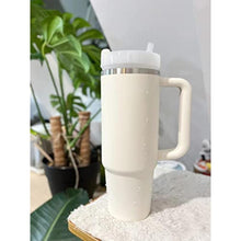 Load image into Gallery viewer, BAISHIDA 30 oz Tumbler with Handle and Straw, Insulated Tumblers with Lid and Straws 30oz Tumbler Reusable Vacuum, Stainless Steel Travel Mug Water Bottle Cup - cream_3235
