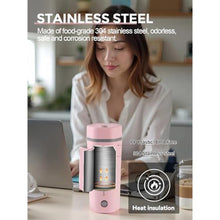 Load image into Gallery viewer, balbali Travel Kettle - 12oz Portable Electric Kettle for Boiling Water - Self Heating Cup/Thermos - Single Size Personal Tea Maker -Hot Water Boiler/Heater/Warmer - Pink_6997
