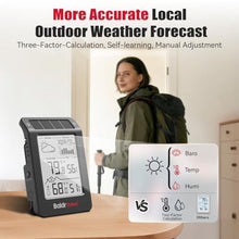 Load image into Gallery viewer, BaldrTherm Outdoor Indoor Thermometer Wireless Weather Station, Dual-Zone Childroom Temp Humidity Monitor, Auto Smart Backlight,Temp/Humidity/Barometric Trend Visualization, Black&amp;White, BlackWhite_164
