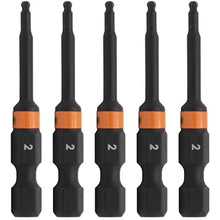 Load image into Gallery viewer, Ball-End Hex 2mm Impact Driver Bit - Railer Allen Wrench Drill Hex Bits. 1/4 Quick Release S2 Steel 2 inch 2mm Ball-End Hex Bits. (5 Pack)_1
