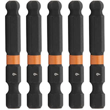Load image into Gallery viewer, Ball-End Hex 6mm Impact Driver Bit - Railer Allen Wrench Drill Hex Bits. 1/4 Quick Release S2 Steel 2 inch 6mm Ball-End Hex Bits. (5 Pack)_1
