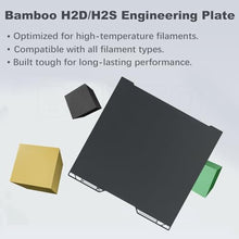 Load image into Gallery viewer, Bamboo H2D/H2S Engineering Plate, High-Temperature Smooth Surface Plate for All Filaments, Durable Coated H2 Build Plate for Bambu Lab H2S/H2D 3D Printers, Bamboo Lab Parts &amp; Accessories, ForHDHS_2258
