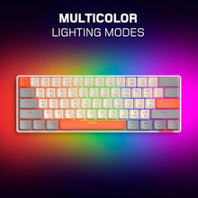 Load image into Gallery viewer, BASEKAMP EVO Compact 61 Mechanical Gaming Keyboard - Rainbow Lighting Effect - Retro Style, GreyOffWhite_5734
