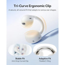 Load image into Gallery viewer, Baseus Bass BC1 Open Ear Earbuds Clip-On Headphones, Open-Ring Comfort with Tri-Curve Snug Clip, Powerful Sound with SuperBass, 4-Mic Clear Calls, IP55 Waterproof, 38H Playtime, Lightweight, StarlightWhite_578
