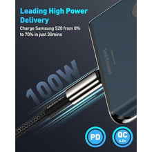 Load image into Gallery viewer, Baseus USB C Cable, 100W PD 5A QC 4.0 Fast Charging USB C to C Cable, Zinc Alloy Nylon Braided USB Type C Charger Cable for iPhone 15/Pro/Plus/Pro Max, MacBook, iPad Pro, Galaxy S24 S23/S22+ (6.6ft), TitaniumGold_693

