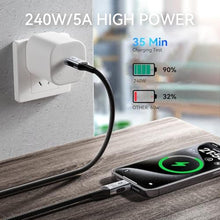 Load image into Gallery viewer, BAWIOFIAU 10ft USB-C to USB-C Cable, 20Gbps Data Transfer, 4K@60Hz Video, 240W Fast Charge, Compatible with Laptops, Tablets, Smartphones, and Computers_1984
