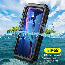 Load image into Gallery viewer, Beasyjoy for iPhone XR Metal Case, Waterproof Heavy Duty Case with Built-in Screen Protector, Full Body Protective Shockproof Tough Rugged Military Grade Defender Outdoor Case(Black)_8035
