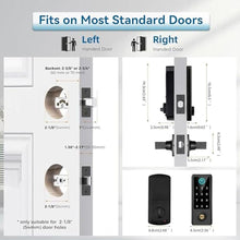 Load image into Gallery viewer, BEBASIA Smart Fingerprint Door Lock with Handle Set, Full App Control, Electronic Digital Touchscreen Keypad, Deadbolt Smart Locks for Front Door, Auto Lock, Black_5349
