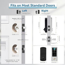 Load image into Gallery viewer, BEBASIA Smart Fingerprint Door Lock with Handle Set, Full App Control, Electronic Digital Touchscreen Keypad, Deadbolt Smart Locks for Front Door, Auto Lock, Satin Nickel, SatinNickel_5860
